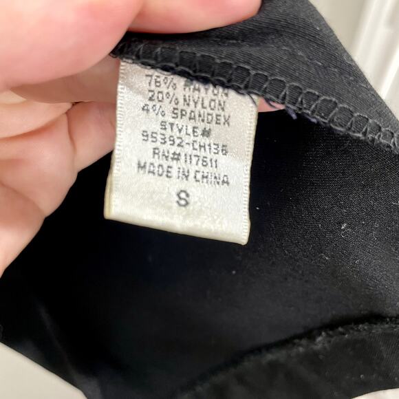 Vintage Y2K Women’s Black/White Ruffle Scoop Neckline Bodycon Mini Dress ; Small - Picture 11 of 15